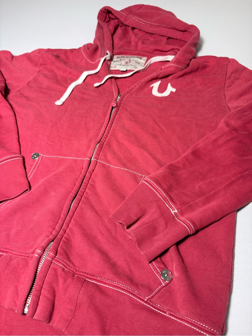 True Religion Red Zip-Up Hoodie